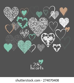 Set of heart icons