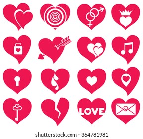 Set of heart icons.