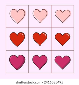 Set of heart icons. Collection of love symbols for Valentine's day. Romantic vector.