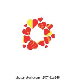 conjunto de íconos del corazón de diferentes tamaños
