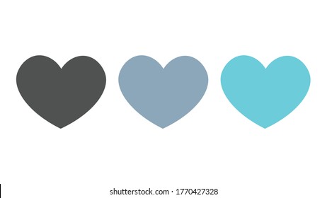 Set of Heart Icons, Flat Vector Design
