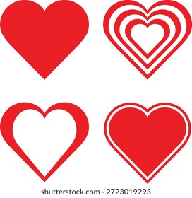 A set of heart icons to use for your card designs, stickers, posters, etc.