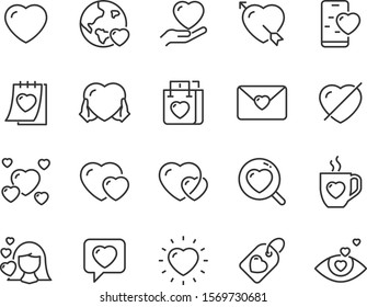 set of heart icons, valentine, love, romance