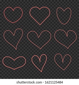 Set of heart icons. Valentine's day. Heart icons vector illustration.