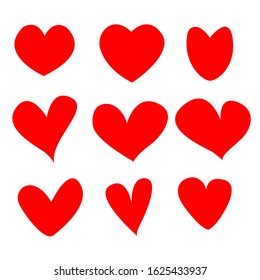 Set of heart icons. Valentine's day. Heart icons vector illustration.