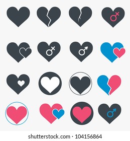 Set of heart icons. Vector