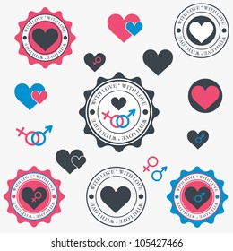 Set of heart icons. Vector