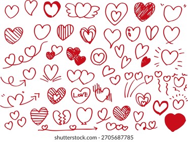 
Set of heart illustration materials vector