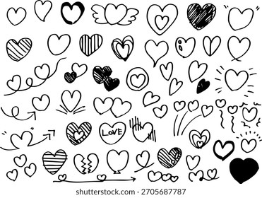 
Conjunto de materiales de ilustración de corazón Vector
