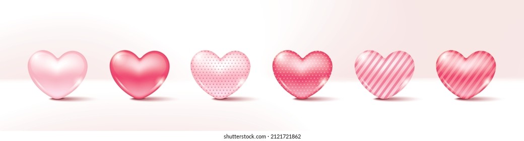 Set of heart illustration on white background.