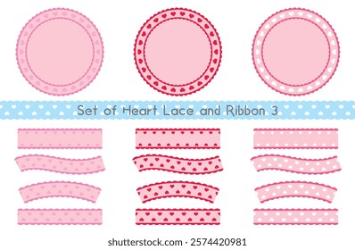 Set of Heart Lace and Ribbon