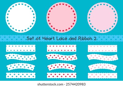 Set of Heart Lace and Ribbon