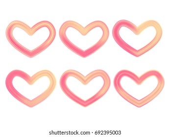 Set heart lipstick vector