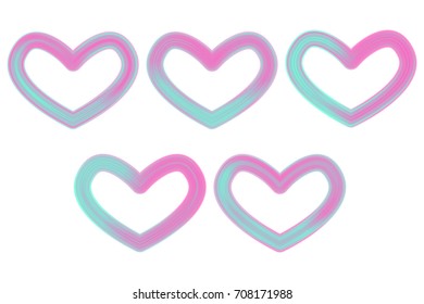 Set heart lipstick vector
