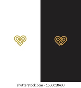 Set Heart Logo Icon Design Template. Love Symbol, Medical, Healthy, Abstract, Monogram, Valentines day, Romance, Wedding, Ornament Vector Illustration
