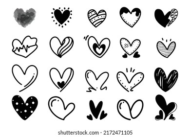  Set-Herz-Logo-Symbol, Vektorgrafik