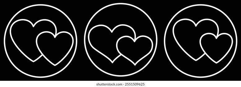 set of heart or love icon set on isolated background . vector illustration eps 10.