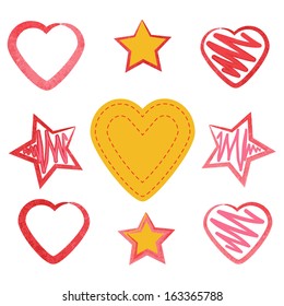 Set heart. Love and romance. Valentine's Day. Vector illustration. Set elements for your design. Vector illustration. EPS 10.