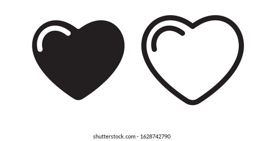 Set of heart love symbol design concept element vector. Valentine hearth design illustrator element for valentine day, gift, wedding, icon.