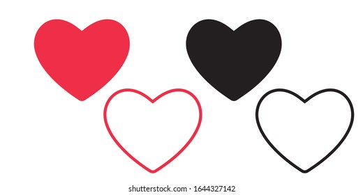 Set of heart love symbol design concept element vector. Valentine hearth design illustrator element for valentine day, gift, wedding, icon.