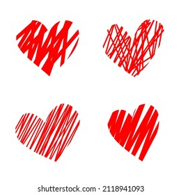 Conjunto de vector de diseño de símbolo de corazón y amor. Borde y línea de icono del corazón