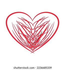 Set of heart love symbol design concept element vector.