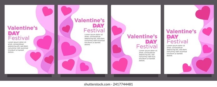 Herzenslust für Valentinstag-Template in abstrakter Silbe. Vektorgrafik-Vorlage für Druck oder Banner