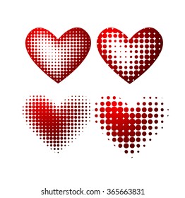 Set Heart of points. Happy Valentine's Day. Vector