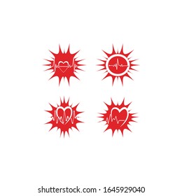 Vektorillustration der Vorlage für das Symbol für Herzimpulse festlegen