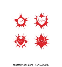 Vektorillustration der Vorlage für das Symbol für Herzimpulse festlegen