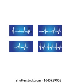 Set Heart pulse Logo Template vector symbol nature