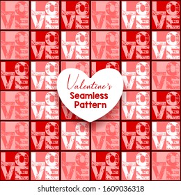 Set of heart seamless pattern background. Abstract and stylish decorative valentine day ornament. Vector illustration