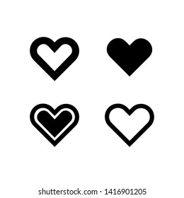 a Set Of heart Shapes. Isolated Vector Illustration