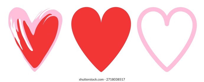 Conjunto de Formas de corazón. Ilustración vectorial