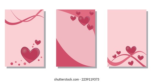 Conjunto de marcos de símbolos de corazón. Día de San Valentín, Día de la Madre y colección de plantillas de decoración del Día de la Boda. Ilustración vectorial.