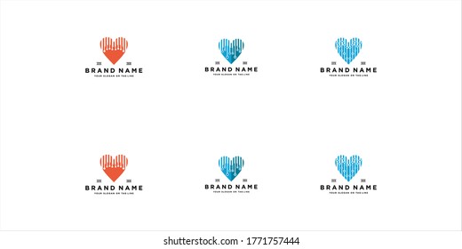 plantilla vectorial de diseño de logotipo de tecnología del corazón