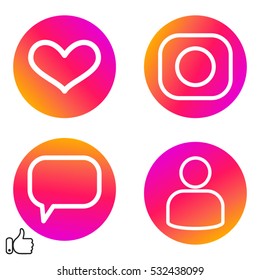 set heart, user chat icon vector illustration EPS 10