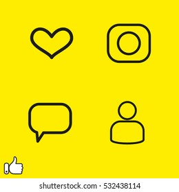 set heart, user chat icon vector illustration EPS 10