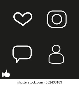 set heart, user chat icon vector illustration EPS 10