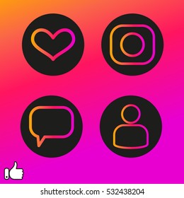 set heart, user chat icon vector illustration EPS 10