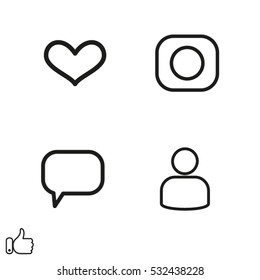 set heart, user chat icon vector illustration EPS 10