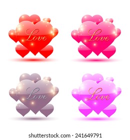 set of heart valentine's