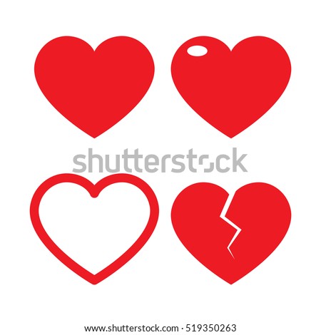 Set of heart vector