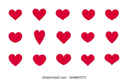 Set heart vector icon. Hearts shape different design collection.