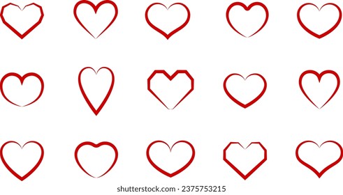 Icono de vector de corazón. Los corazones dan forma a una colección de diseño diferente.