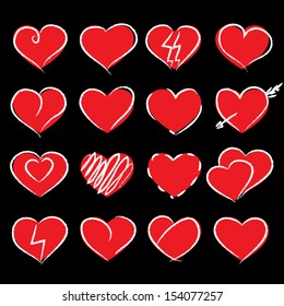 Set of heart vectors.