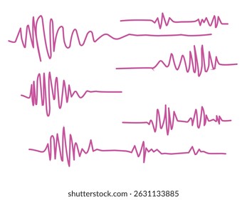 set of heart wave line.eps