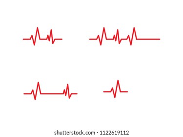 Set Heartbeat icon vector illustration on background