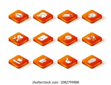 Set Heartbeat increase, Electronic cigarette, with cross, No smoking, pipe, Death from and Hypnosis icon. Vector