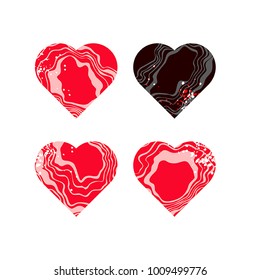 Set of hearts